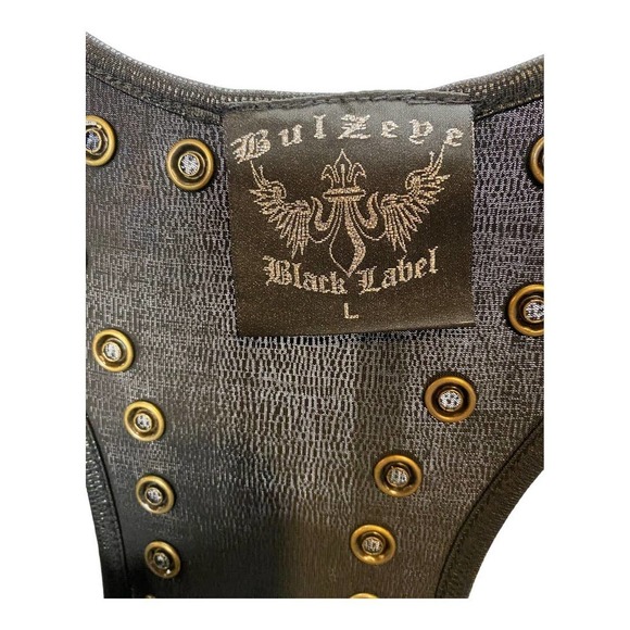 Bulzeye Black Label Dress Top LARGE Womens Studded Scoop Neck Racerback Grommet - Picture 4 of 4